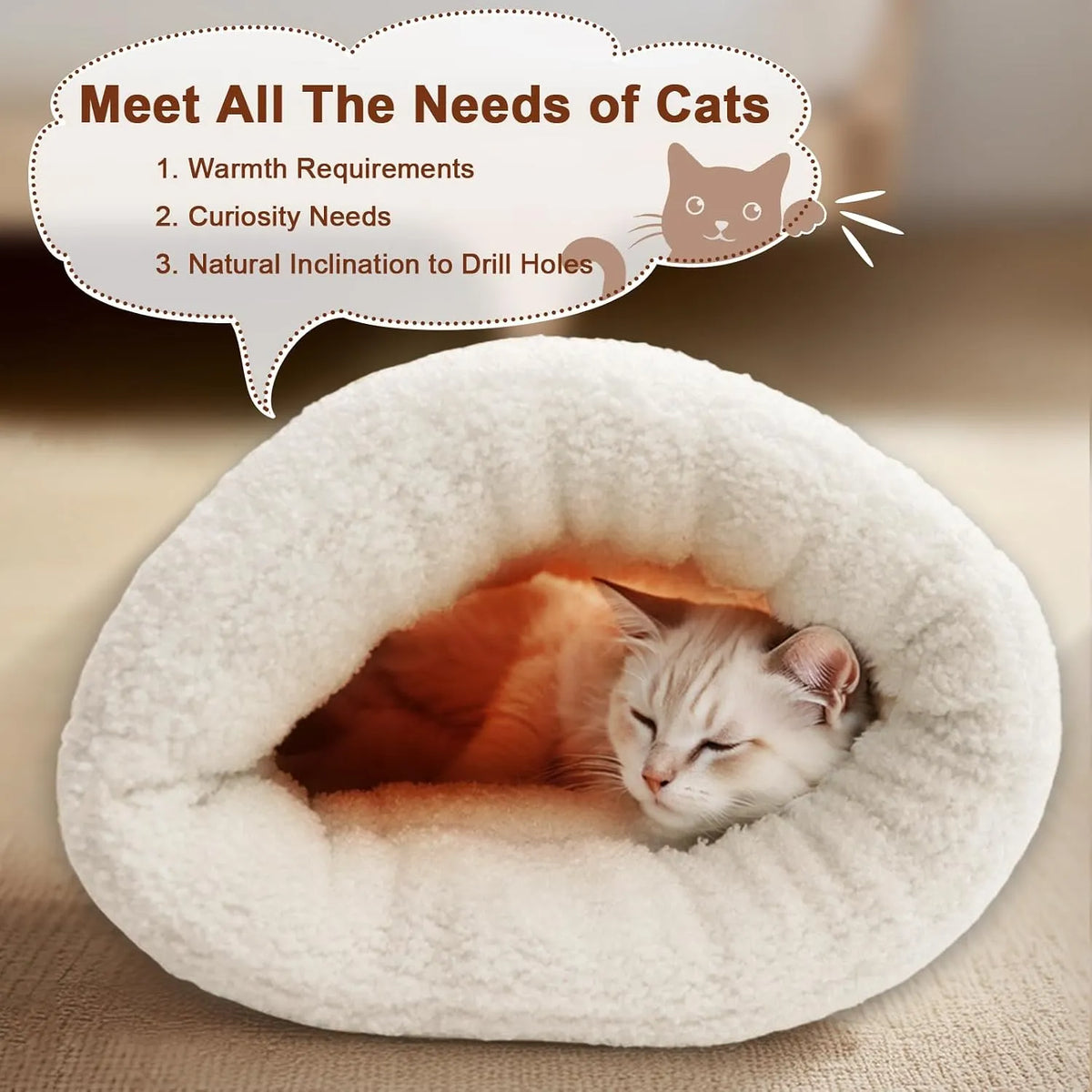 CuddleCove™ | Cozy Plush Pet Cave